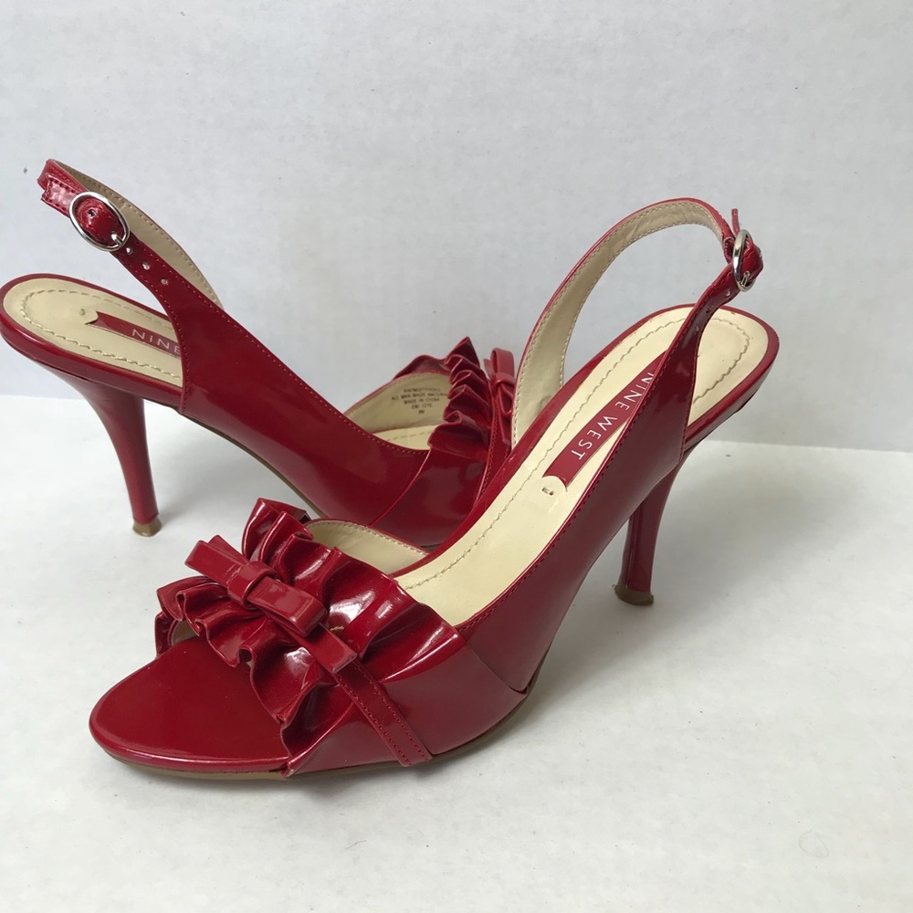 Nine West Red Open Toe Heel 9M